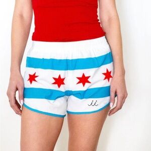 Chi Chi Sport The Mag Miler chicago flag running shorts size large